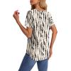 imageOFEEFAN Womens T Shirts V Neck Short Sleeve Casual Tops Loose Fit Basic Tees with Curved HemZblack Spot