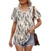imageOFEEFAN Womens T Shirts V Neck Short Sleeve Casual Tops Loose Fit Basic Tees with Curved HemZblack Spot