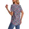 imageOFEEFAN Womens T Shirts V Neck Short Sleeve Casual Tops Loose Fit Basic Tees with Curved HemZboho Floral