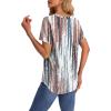 imageOFEEFAN Womens T Shirts V Neck Short Sleeve Casual Tops Loose Fit Basic Tees with Curved HemZtie Dye Brown