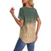 imageOFEEFAN Womens T Shirts V Neck Short Sleeve Casual Tops Loose Fit Basic Tees with Curved HemZtie Dye Grey