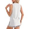 imageOFEEFAN Womens Tank Tops High Neck Summer Tops Eyelet Sleeveless Shirts Loose Fit 2025Awhite