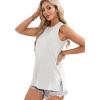 imageOFEEFAN Womens Tank Tops High Neck Summer Tops Eyelet Sleeveless Shirts Loose Fit 2025Awhite
