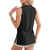 imageOFEEFAN Womens Tank Tops High Neck Summer Tops Eyelet Sleeveless Shirts Loose Fit 2025Bblack
