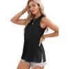 imageOFEEFAN Womens Tank Tops High Neck Summer Tops Eyelet Sleeveless Shirts Loose Fit 2025Bblack