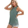 imageOFEEFAN Womens Tank Tops High Neck Summer Tops Eyelet Sleeveless Shirts Loose Fit 2025Cgreen