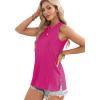 imageOFEEFAN Womens Tank Tops High Neck Summer Tops Eyelet Sleeveless Shirts Loose Fit 2025Ehot Pink