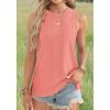 imageOFEEFAN Womens Tank Tops High Neck Summer Tops Eyelet Sleeveless Shirts Loose Fit 2025Fpeach Pink