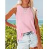 imageOFEEFAN Womens Tank Tops High Neck Summer Tops Eyelet Sleeveless Shirts Loose Fit 2025Glight Pink