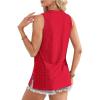 imageOFEEFAN Womens Tank Tops High Neck Summer Tops Eyelet Sleeveless Shirts Loose Fit 2025Hred