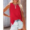 imageOFEEFAN Womens Tank Tops High Neck Summer Tops Eyelet Sleeveless Shirts Loose Fit 2025Hred