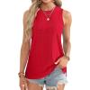 imageOFEEFAN Womens Tank Tops High Neck Summer Tops Eyelet Sleeveless Shirts Loose Fit 2025Hred