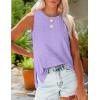 imageOFEEFAN Womens Tank Tops High Neck Summer Tops Eyelet Sleeveless Shirts Loose Fit 2025Lpurple
