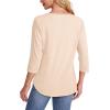 imageOFEEFAN Womens Tops 34 Length Sleeve Blouses Dressy Casual Spring Summer Outfits Pleated Front T Shirts Curved HemCream