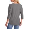 imageOFEEFAN Womens Tops 34 Length Sleeve Blouses Dressy Casual Spring Summer Outfits Pleated Front T Shirts Curved HemLight Grey