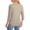 imageOFEEFAN Womens Tops 34 Length Sleeve Blouses Dressy Casual Spring Summer Outfits Pleated Front T Shirts Curved HemYbrown White