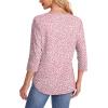 imageOFEEFAN Womens Tops 34 Length Sleeve Blouses Dressy Casual Spring Summer Outfits Pleated Front T Shirts Curved HemYpink Leopard
