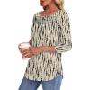 imageOFEEFAN Womens Tops 34 Length Sleeve Blouses Dressy Casual Spring Summer Outfits Pleated Front T Shirts Curved HemZbeige Black