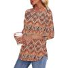 imageOFEEFAN Womens Tops 34 Length Sleeve Blouses Dressy Casual Spring Summer Outfits Pleated Front T Shirts Curved HemZboho Orange