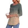 imageOFEEFAN Womens Tops 34 Length Sleeve Blouses Dressy Casual Spring Summer Outfits Pleated Front T Shirts Curved HemZcharcoal Coral