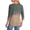 imageOFEEFAN Womens Tops 34 Length Sleeve Blouses Dressy Casual Spring Summer Outfits Pleated Front T Shirts Curved HemZcharcoal Coral