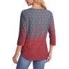imageOFEEFAN Womens Tops 34 Length Sleeve Blouses Dressy Casual Spring Summer Outfits Pleated Front T Shirts Curved HemZcharcoal Red