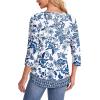 imageOFEEFAN Womens Tops 34 Length Sleeve Blouses Dressy Casual Spring Summer Outfits Pleated Front T Shirts Curved HemZfloral Bluewhite