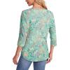 imageOFEEFAN Womens Tops 34 Length Sleeve Blouses Dressy Casual Spring Summer Outfits Pleated Front T Shirts Curved HemZfloral Green