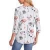 imageOFEEFAN Womens Tops 34 Length Sleeve Blouses Dressy Casual Spring Summer Outfits Pleated Front T Shirts Curved HemZfloral White