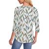 imageOFEEFAN Womens Tops 34 Length Sleeve Blouses Dressy Casual Spring Summer Outfits Pleated Front T Shirts Curved HemZleaf Prints