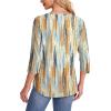 imageOFEEFAN Womens Tops 34 Length Sleeve Blouses Dressy Casual Spring Summer Outfits Pleated Front T Shirts Curved HemZtiedye Blue