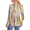 imageOFEEFAN Womens Tops 34 Length Sleeve Blouses Dressy Casual Spring Summer Outfits Pleated Front T Shirts Curved HemZtiedye Brown