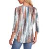 imageOFEEFAN Womens Tops 34 Length Sleeve Blouses Dressy Casual Spring Summer Outfits Pleated Front T Shirts Curved HemZtiedye Multi