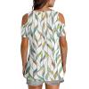 imageOFEEFAN Womens Tops Cold Shoulder Short Sleeve V Neck Tee Shirts Summer Spring Dressy Casual PlainPrintedPrinted a
