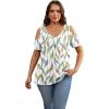imageOFEEFAN Womens Tops Cold Shoulder Short Sleeve V Neck Tee Shirts Summer Spring Dressy Casual PlainPrintedPrinted a