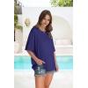 imageOFEEFAN Summer Tops for Women 2025 Short Sleeve Shirts Dressy Casual Crew Neck Tshirts FashionBlue