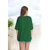 imageOFEEFAN Summer Tops for Women 2025 Short Sleeve Shirts Dressy Casual Crew Neck Tshirts FashionGreen