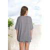 imageOFEEFAN Summer Tops for Women 2025 Short Sleeve Shirts Dressy Casual Crew Neck Tshirts FashionGrey