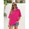 imageOFEEFAN Summer Tops for Women 2025 Short Sleeve Shirts Dressy Casual Crew Neck Tshirts FashionHot Pink