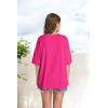 imageOFEEFAN Summer Tops for Women 2025 Short Sleeve Shirts Dressy Casual Crew Neck Tshirts FashionHot Pink