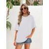 imageOFEEFAN Summer Tops for Women 2025 Short Sleeve Shirts Dressy Casual Crew Neck Tshirts FashionWhite
