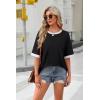 imageOFEEFAN Summer Tops for Women 2025 Short Sleeve Shirts Dressy Casual Crew Neck Tshirts FashionZblack