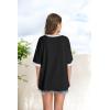 imageOFEEFAN Summer Tops for Women 2025 Short Sleeve Shirts Dressy Casual Crew Neck Tshirts FashionZblack