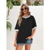 imageOFEEFAN Summer Tops for Women 2025 Short Sleeve Shirts Dressy Casual Crew Neck Tshirts FashionZblack