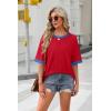 imageOFEEFAN Summer Tops for Women 2025 Short Sleeve Shirts Dressy Casual Crew Neck Tshirts FashionZred