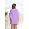 imageOFEEFAN Summer Tops for Women 2025 Short Sleeve Shirts Dressy Casual Crew Neck Tshirts FashionZviolet