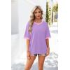 imageOFEEFAN Summer Tops for Women 2025 Short Sleeve Shirts Dressy Casual Crew Neck Tshirts FashionZviolet