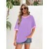 imageOFEEFAN Summer Tops for Women 2025 Short Sleeve Shirts Dressy Casual Crew Neck Tshirts FashionZviolet