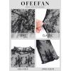 imageOFEEFAN Womens Long Sleeve Mesh Top See Through Mock Neck Sheer BlousesRed Leaf