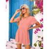 imageOFEEFAN Womens Summer Tops Babydoll Short Sleeve Shirts Puff Sleeve Peplum Tops V Neck T ShirtsHcoral